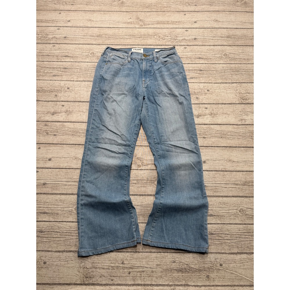 Y2K Frame Denim Jeans Women's 27 Blue Medium Wash Flare Bell Bottoms High Rise